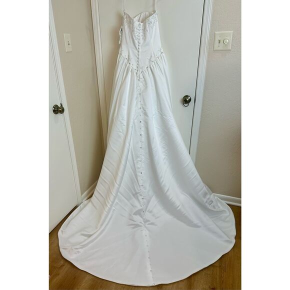 Mori Lee NEW size 12 strapless bridal wedding dress with train - Picture 10 of 16